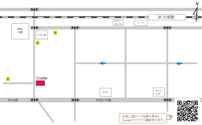和物専門店 Conifar　地図